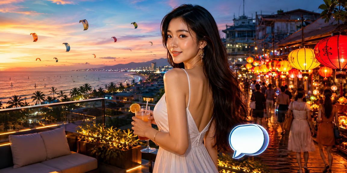 Người dùng Mũi Né mở app casino 1162 tại chợ đêm dưới ánh đèn lung linh